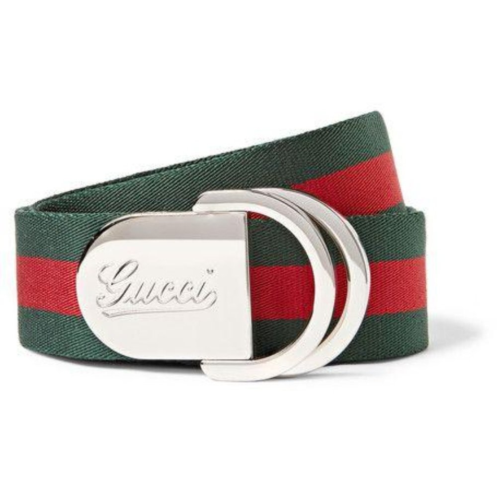 Gucci Web Belt with Gucci Buckle in Green - Picture 3 of 6